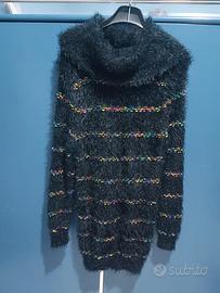 maglione donna lungo nero caldissimo