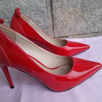 Décolleté Solo Donna n. 37, rosso fuoco, vernice 