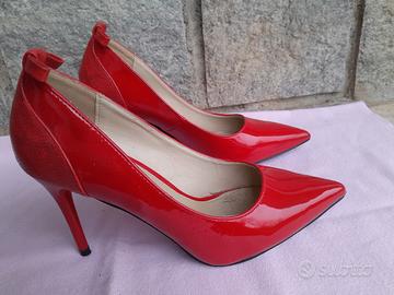 Décolleté Solo Donna n. 37, rosso fuoco, vernice 