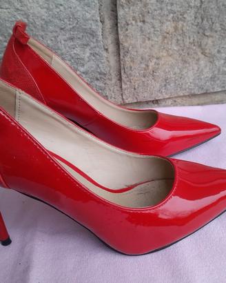 Décolleté Solo Donna n. 37, rosso fuoco, vernice