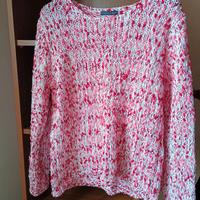 Maglia in cotone. Colore rosso/bianco melange