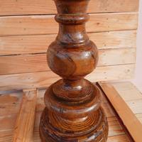 Base in Legno tornito antico per Lampada da Tavolo