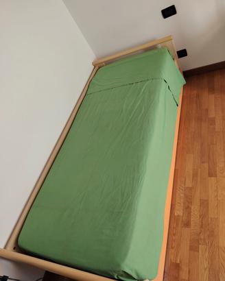 letto singolo con secondo letto estraibile