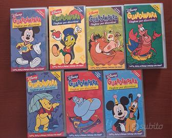 Lotto completo 7 VHS Disney Guardimpara inglese 