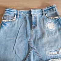 Minigonna jeans GAP, personalizzata con bottoni