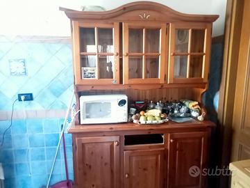 credenza cucina in legno di pino 