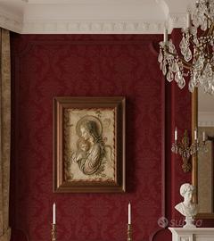 Quadro Sacro/Madonna col Bambino/Seta San leucio