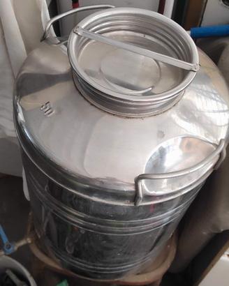 Fusto Inox Sansone 50 Litri con Rubinetto per Olio