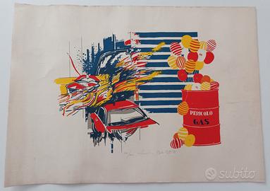 Serigrafia FUOCHI Carlo Preti 1978