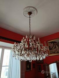  lampadario stile Maria Teresa in ottone  