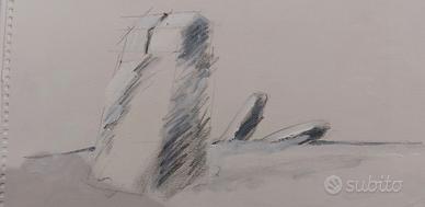 Graziano Pompili tecnica mista su carta 1990 30x42