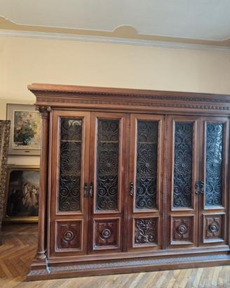 LIBRERIA IN NOCE STILE RINASCIMENTALE