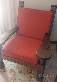 poltrone vintage in legno massello 