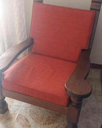 poltrone vintage in legno massello 