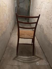 Sedia italiana vintage in legno "chiavarina"