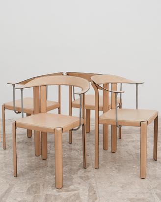 4 poltroncine Tito Agnoli Ycami design anni 80