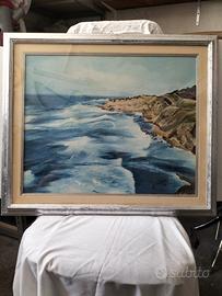 Quadro ad olio costone nel mare 