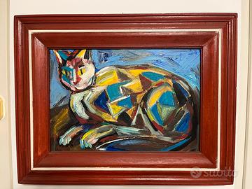 Olio su cartone espressionista prima metà 900