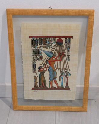 Quadro egiziano su papiro originale da museo
