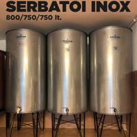 3 Cisterne Acciaio Inox - (2x 750 lt + 1x 800 lt)