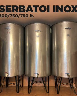 3 Cisterne Acciaio Inox - (2x 750 lt + 1x 800 lt)