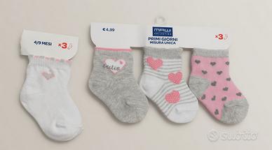 Lotto 4 paia di calze neonata