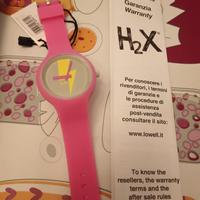 Orologio H2X rosa con fulmine giallo 