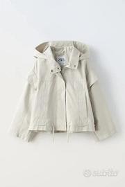 Parka corto con cappuccio e lacci 13/14 anni Zara