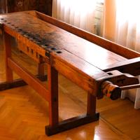 Banco falegname vintage restaurato legno massello