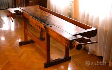 Banco falegname vintage restaurato legno massello