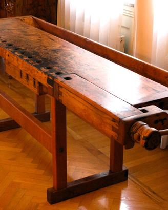 Banco falegname vintage restaurato legno massello