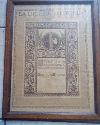 Quadro Ventennio La Lira Ed  il Littorio 1927