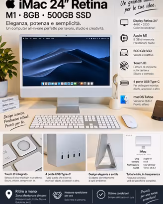 iMac 24” Retina M1 • 8 GB • SSD 500 GB