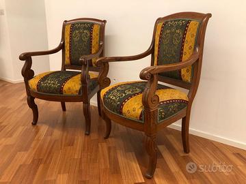 Coppia antiche poltrone Francia XIX secolo