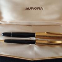 stilografica set aurora 88 oro 14 ct 
