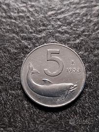 5 Lire 1953 Delfino Italia