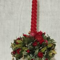 centrotavola natalizio con candela 