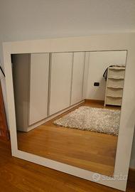 Specchio quadrato cornice bianca