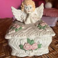 Scatola Portaoggetti / Portagioie Vintage con Ange