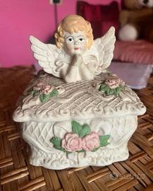 Scatola Portaoggetti / Portagioie Vintage con Ange