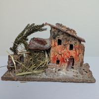 Casetta rurale con fienile vintage per presepe