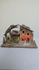 Casetta rurale con fienile vintage per presepe