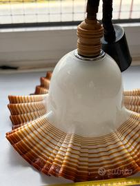 Lampadario vintage ‘70 Murano Fazzoletto ambra