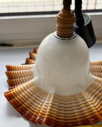 Lampadario vintage ‘70 Murano Fazzoletto ambra