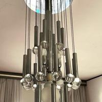 Lampadario a cascata anni '70 stile Sciolari