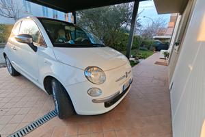 Fiat 500 C bianca capote rossa