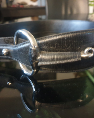 Cintura in pelle nera vintage