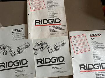 Manuale e Ricambi Filettatrice Ridgid 700