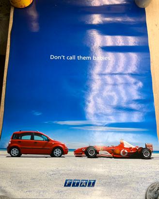 Poster Fiat Panda Ferrari vintage