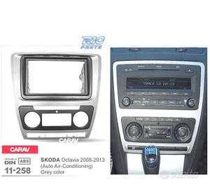 Telaio grigio radio 2-DIN per SKODA OCTAVIA 08-13 